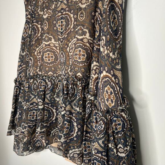 Chloe Printed Silk Chiffon Flounce Mini Skirt Size 40 / Large - Picture 5 of 9
